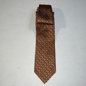 VENTURI UOMO long necktie gold, black and red 100% silk tie hand mad.